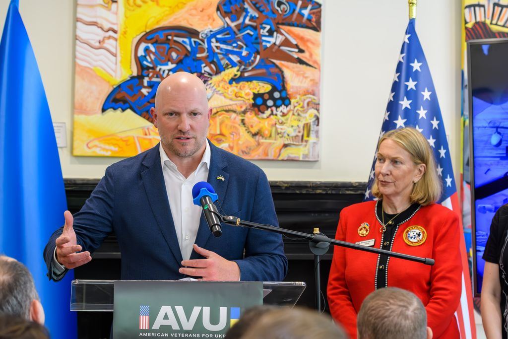 Paul Rieckhoff speaks at the American Veterans for Ukraine launch