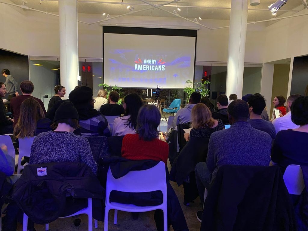 Guests fill the room ahead of the Yael Eisenstat conversation