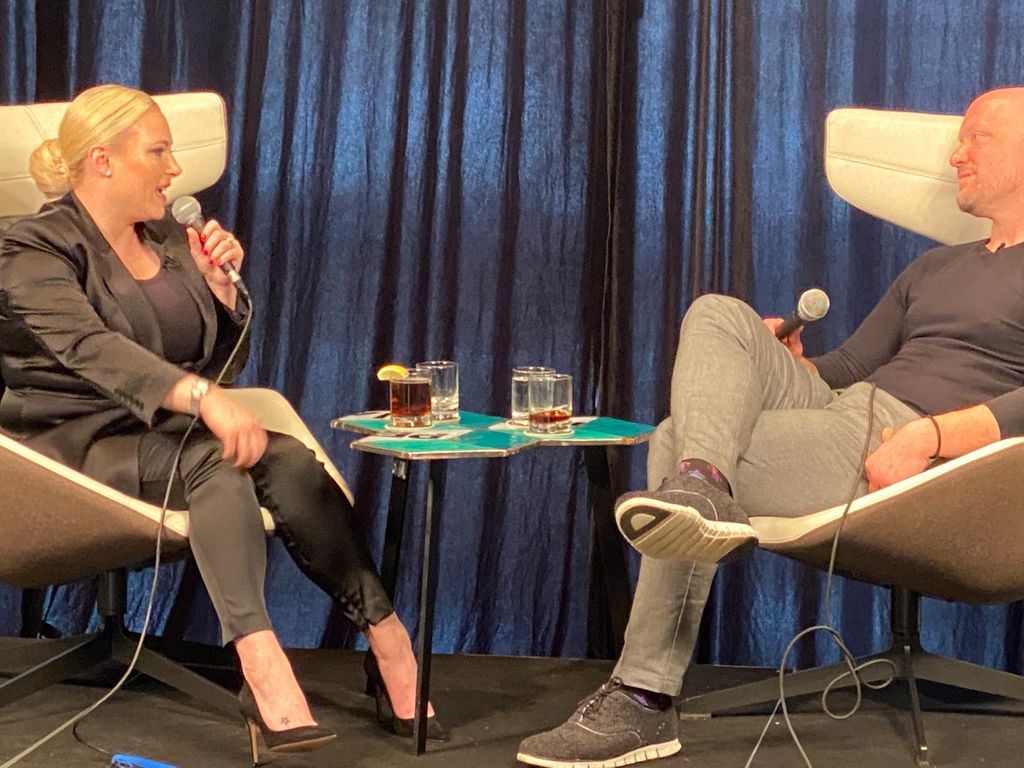 Meghan McCain in conversation with Paul Rieckhoff on stage
