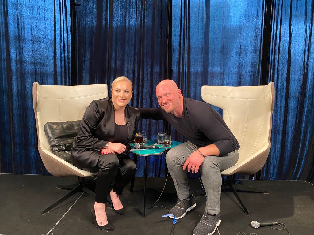 Meghan McCain and Paul Rieckhoff on stage in New York