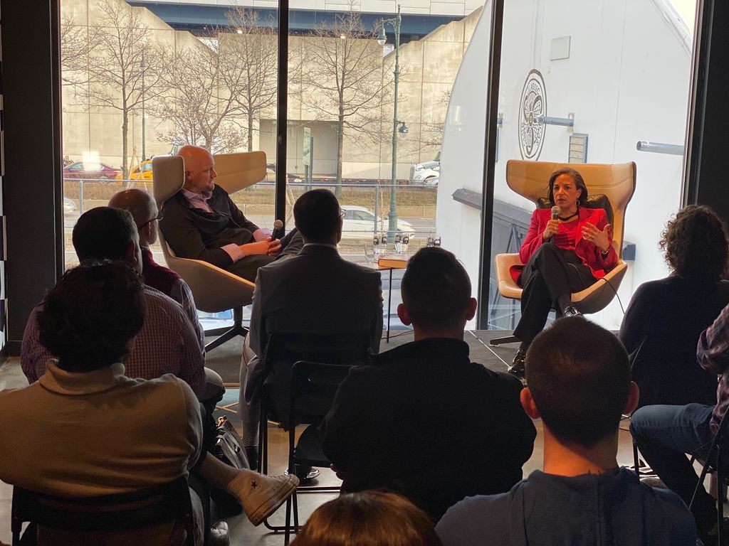 The audience watches Ambassador Susan Rice in conversation