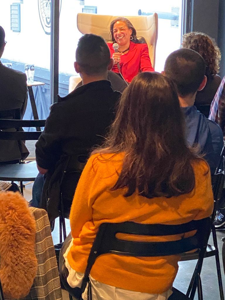 Ambassador Susan Rice speaking to the room